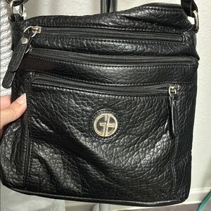 Black Leather Crossbody Bag